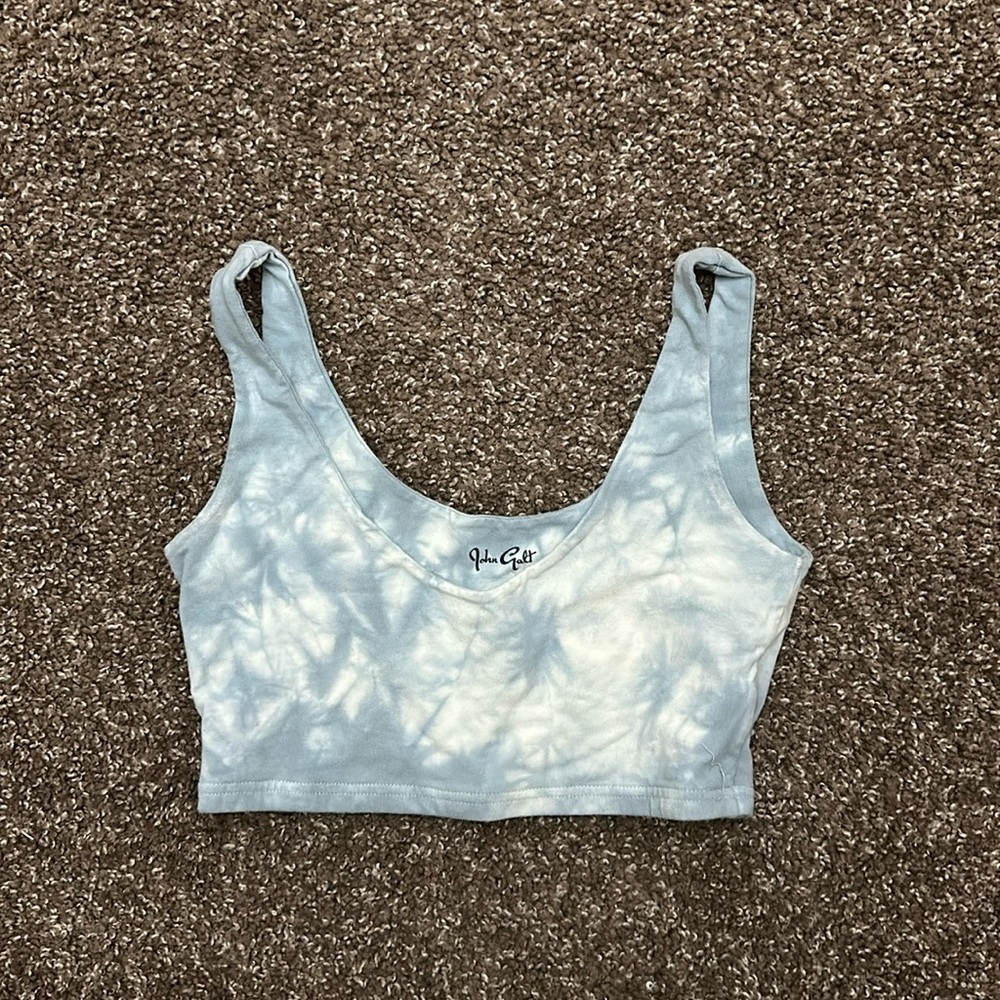 Blue and White Crop Top